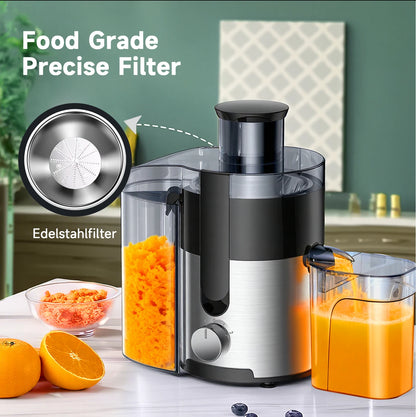 High-Speed Juicer Machine 3-Inch Wide Mouth for Vegetables And Fruits with Metal Body 3-Speed Settings Easy Cleaning Detachable High Juice Yield Adjustable Spout Juicer for Quick Fruit And Vegetable Juicing