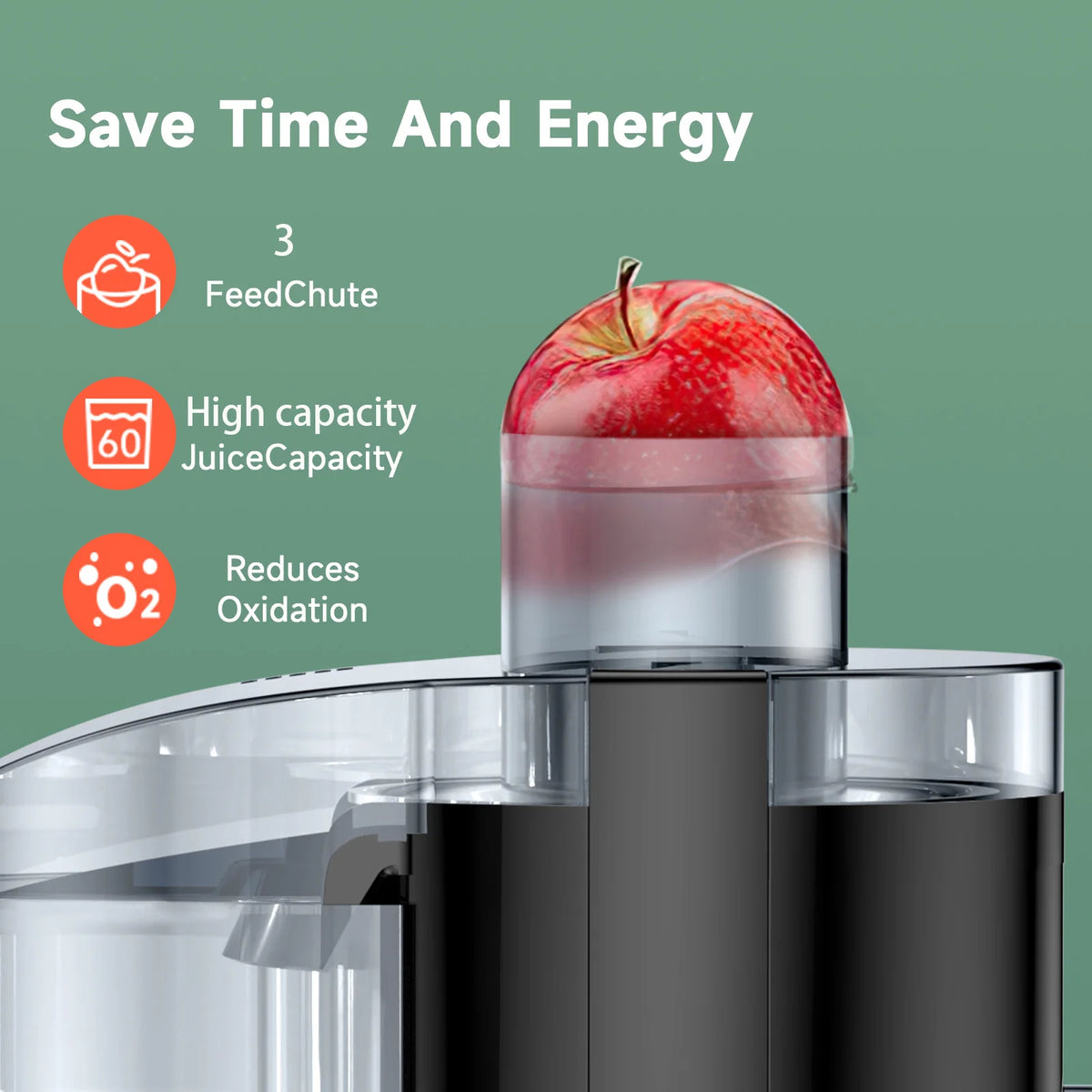 High-Speed Juicer Machine 3-Inch Wide Mouth for Vegetables And Fruits with Metal Body 3-Speed Settings Easy Cleaning Detachable High Juice Yield Adjustable Spout Juicer for Quick Fruit And Vegetable Juicing