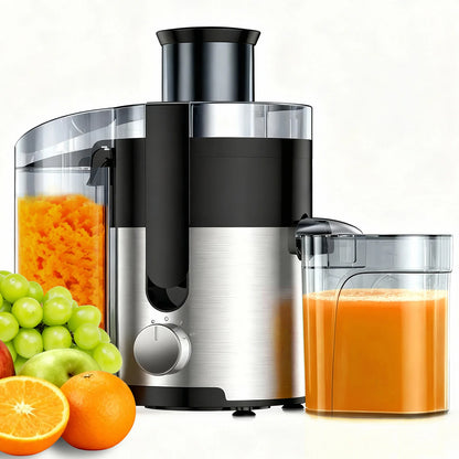 High-Speed Juicer Machine 3-Inch Wide Mouth for Vegetables And Fruits with Metal Body 3-Speed Settings Easy Cleaning Detachable High Juice Yield Adjustable Spout Juicer for Quick Fruit And Vegetable Juicing