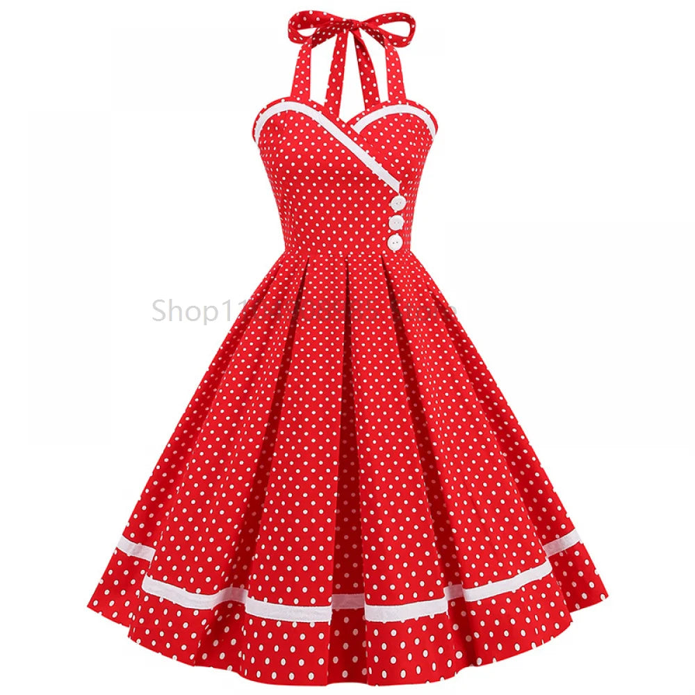 Retro Dress Women Elegant Fashion 50s 60s Vintage Dresses Party Night Dresses Evening Woman Dress Female Clothes Halloween