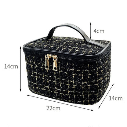 2026 New Women's Bag Knitted Style Makeup Bag Portable Portable Portable Makeup Bag Fashionable Large Storage Bag BX100