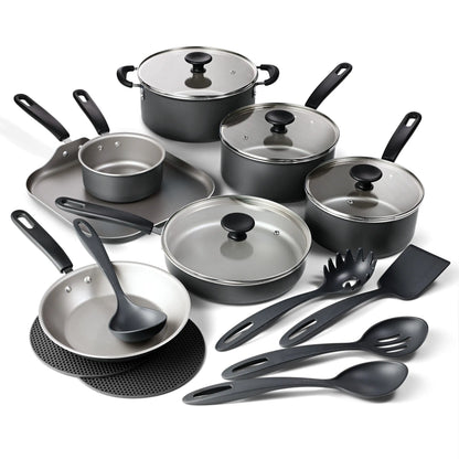 Tramontina Primaware 18-Piece Nonstick Cookware Set, Asphalt