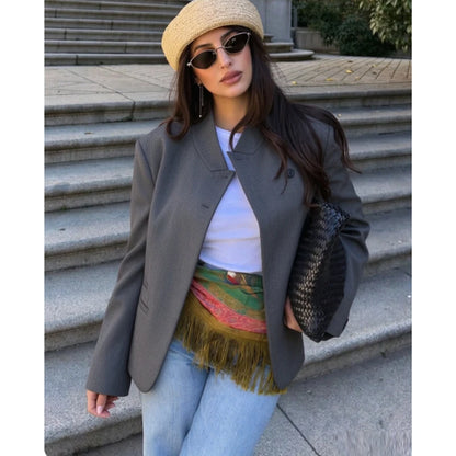 Women's Autumn Blazers Blouse 2026 New Fashion Young Women's Elegant Travel Holiday Jackets Spring Street Sarm Blazers Jackets