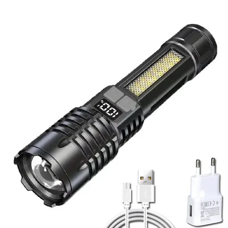 Rechargeable LED Flashlight with Digital Display