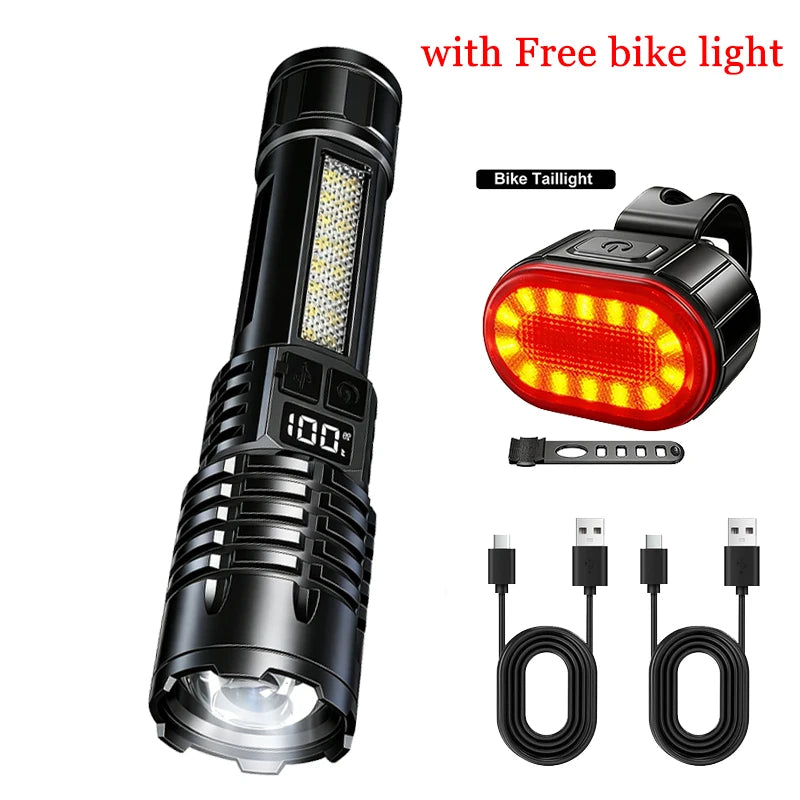 Rechargeable LED Flashlight with Digital Display