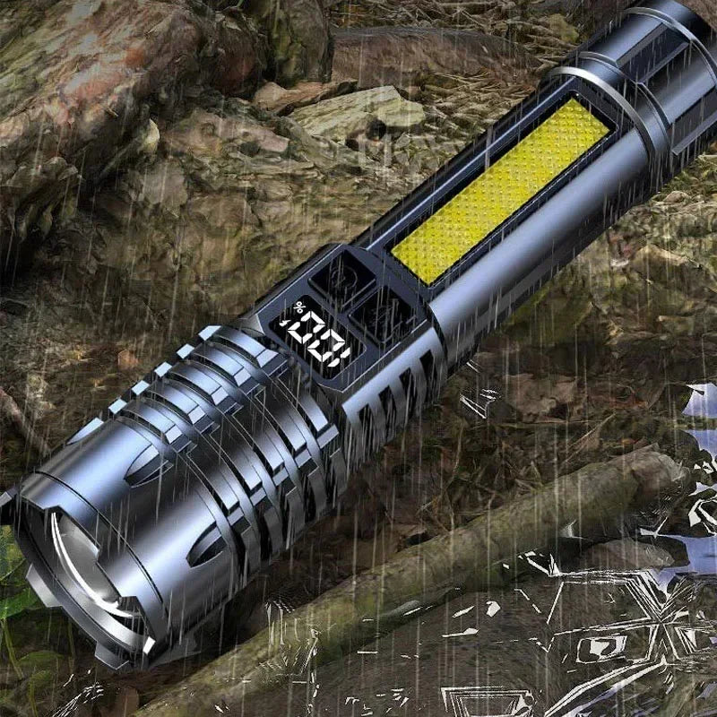 Rechargeable LED Flashlight with Digital Display
