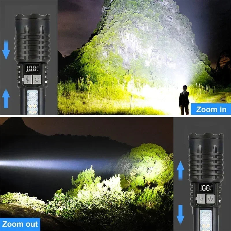 Rechargeable LED Flashlight with Digital Display