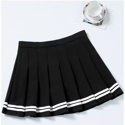Fashion Preppy Style Pleated Skirts Women 2025 Spring Summer New A Line Short Dress Sweet Girl High Waist Petchwork Skirt Street