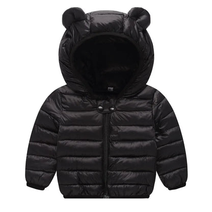 Boys Girls Thick Jackets Winter Kids Padded Fleece Warm Coats Children Hooded Cotton Outerwear Kids Clothes Cashmere Snowsuit