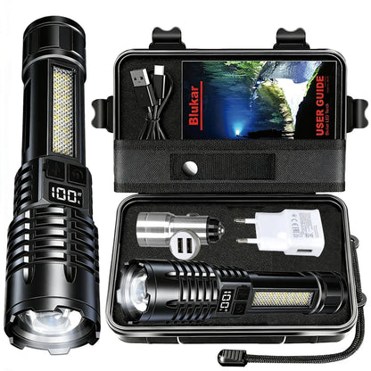 Rechargeable LED Flashlight with Digital Display