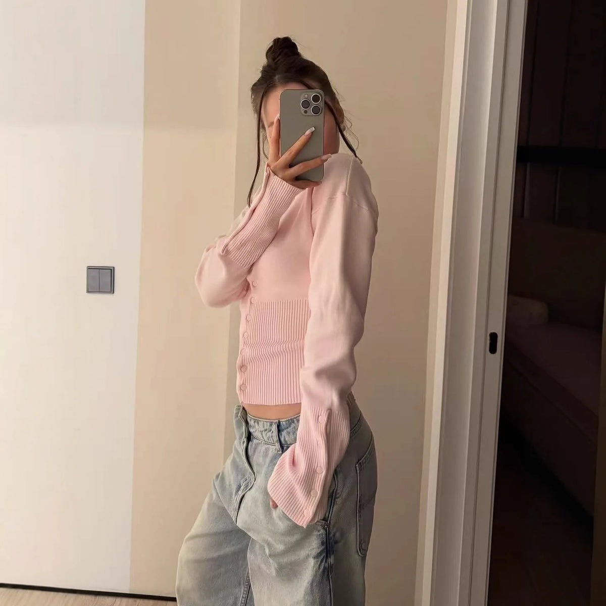 Women Base Layer 2025 French Classic Elegant Sweater Women's Crew Neck Knit Cardigan Autumn Winter Casual Outerwear Top