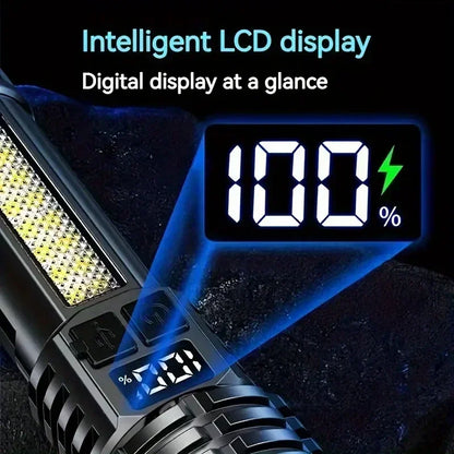 Rechargeable LED Flashlight with Digital Display