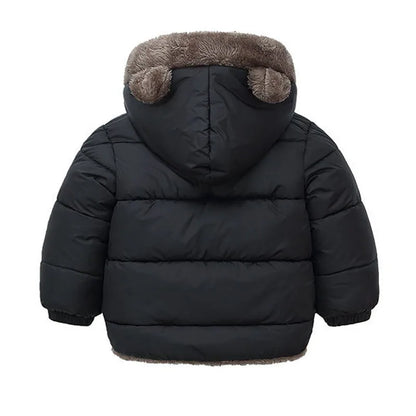 Boys Girls Thick Jackets Winter Kids Padded Fleece Warm Coats Children Hooded Cotton Outerwear Kids Clothes Cashmere Snowsuit