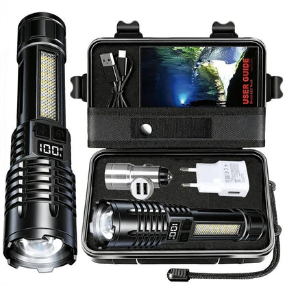 Rechargeable LED Flashlight with Digital Display