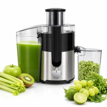 High-Speed Juicer Machine 3-Inch Wide Mouth for Vegetables And Fruits with Metal Body 3-Speed Settings Easy Cleaning Detachable High Juice Yield Adjustable Spout Juicer for Quick Fruit And Vegetable Juicing