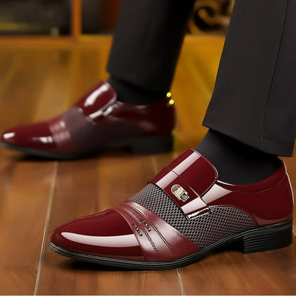 Men's Dress Shoes Pointed Toe Oxfords Classic Business Men Leather Shoes Slip on Wedding Casual Shoes Office Comfortable Loafers