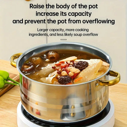 [10pcs Stainless Steel Pot Set] 10pcs Stainless Steel Pot Set, High Quality Stainless Steel, Multi-Size Cooking Pots With 5 POTS + 5 LIDS | Deep Stock Pot, Suitable For Home And Restaurant Cooking, Soups, Hot Pots, Noodles, P