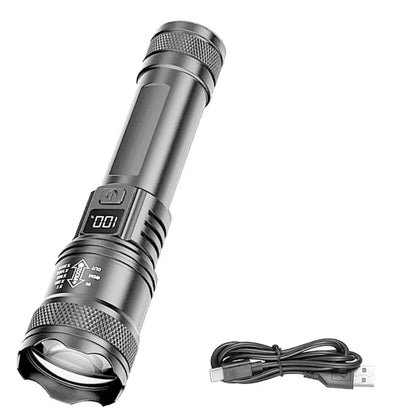 Rechargeable LED Flashlight with Digital Display