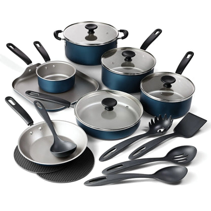 Tramontina Primaware 18-Piece Nonstick Cookware Set, Asphalt