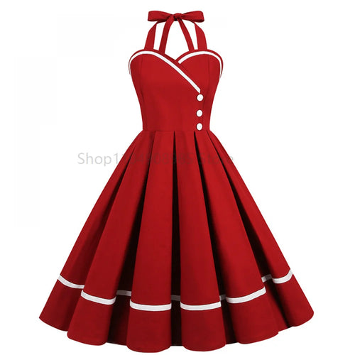 Retro Dress Women Elegant Fashion 50s 60s Vintage Dresses Party Night Dresses Evening Woman Dress Female Clothes Halloween