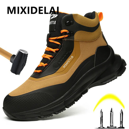 Outdoors Indestructible Shoes Work Boots Steel Toe shoes Men Safety boots Anti-smash Anti puncture Industrial Shoes Non-slip