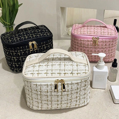 2026 New Women's Bag Knitted Style Makeup Bag Portable Portable Portable Makeup Bag Fashionable Large Storage Bag BX100