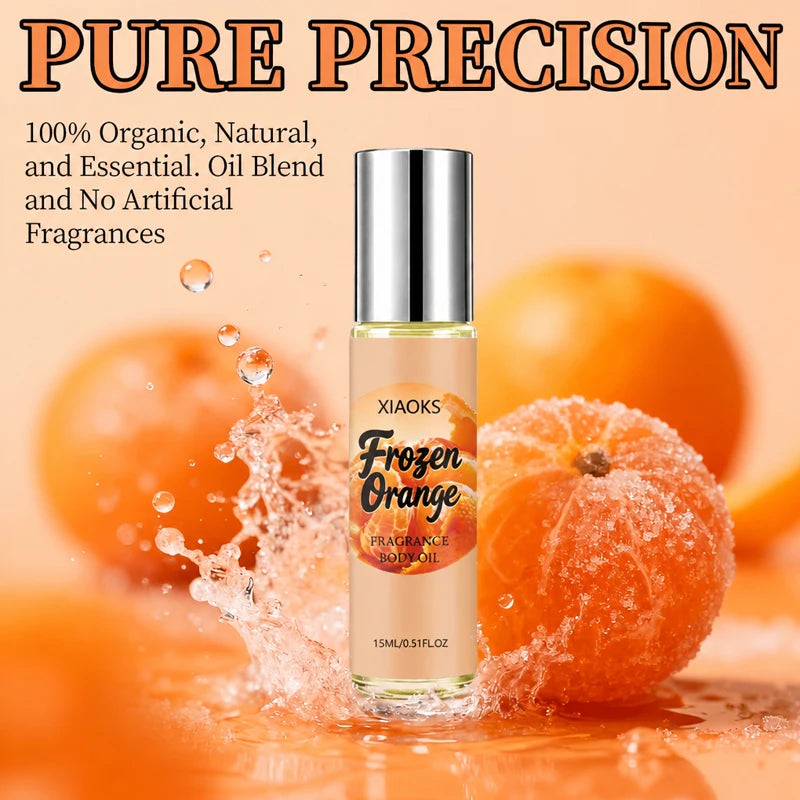 Women's Orange-Scented Roll-On Perfume, Elegant Citrus Fragrance, Light and Natural Scent, Unique and Refreshing, Increases Attraction from the Opposite Sex. Selected Perfume Ingredients, Alcohol-Free, Mild and Non-Irritating.